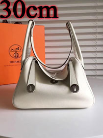 Hermes original top togo leather medium lindy 30 bag H30 white