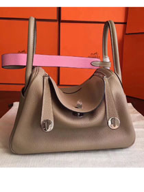 Hermes original top togo leather large lindy 34 bag H34 apricot&pink