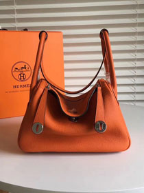 Hermes original top togo leather large lindy 34 bag H34 orange