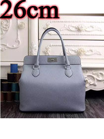 Hermes original togo leather small toolbox handbag T26 light blue