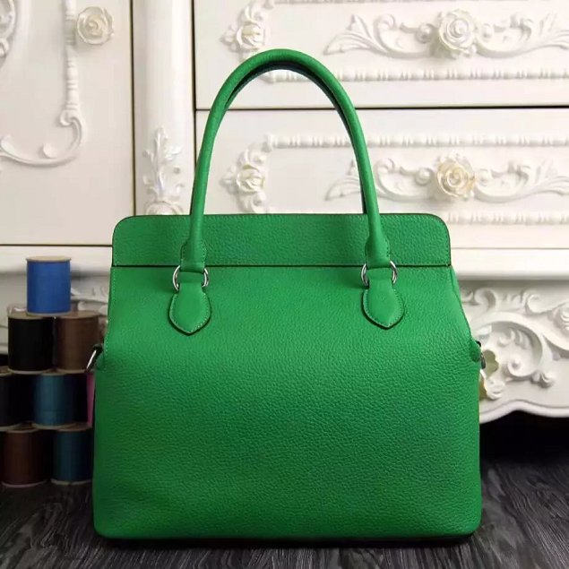 Hermes original togo leather toolbox handbag T31 green