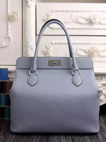 Hermes original togo leather toolbox handbag T31 light blue