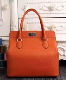 Hermes original togo leather toolbox handbag T31 orange