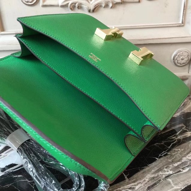 Hermes epsom leather small constance bag C19 green