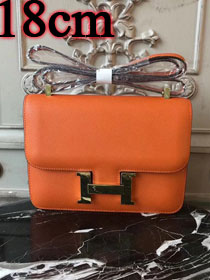 Hermes epsom leather small constance bag C19 orange