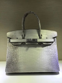 Top hermes genuine 100% crocodile leather handmade birkin 35 bag K350 white