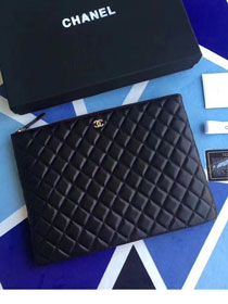 CC original lambskin leather clutch A10066 black