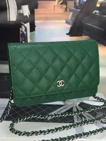 CC original caviar leather woc chain bag 33814 green