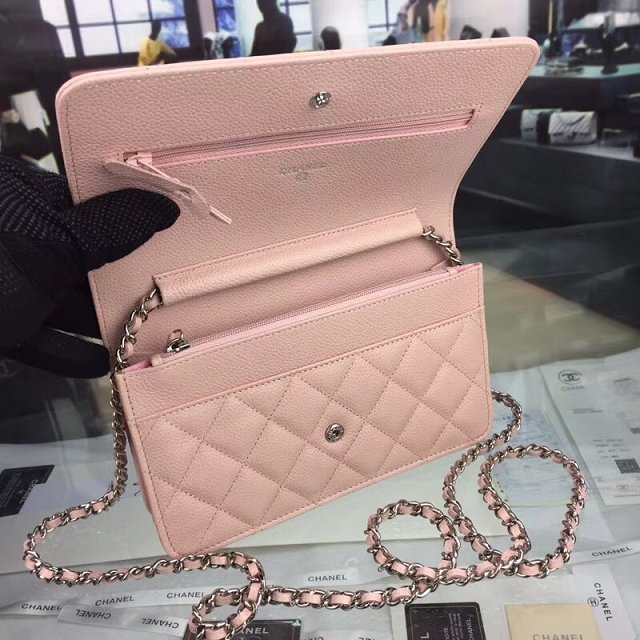 CC original caviar leather woc chain bag 33814 pink