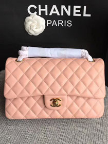 CC original lambskin leather double flap bag A1112 pink