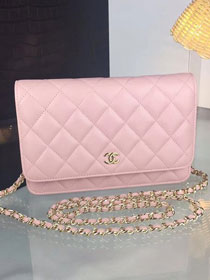 CC original lambskin leather woc chain bag 33814-1 pink