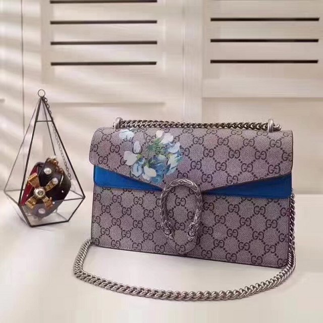 GG dionysus medium blooms shoulder bag 400249 blue