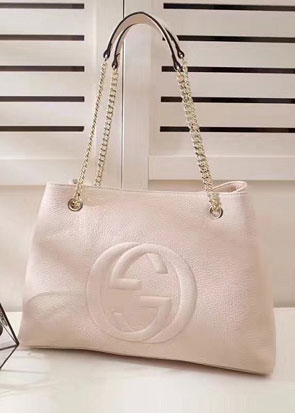 GG original calfskin leather tote bag 308982 white