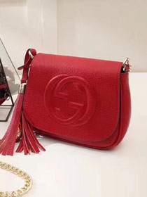 GG original calfskin mini shoulder bag 323190 red