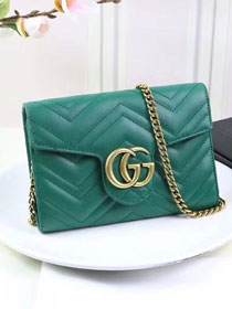 GG margaret original calfskin mini chain bag 474575 green 