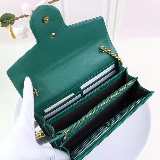 GG margaret original calfskin mini chain bag 474575 green 