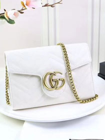 GG margaret original calfskin mini chain bag 474575 white