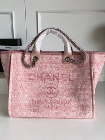 2018 CC original canvas large shopping bag A66941 pink