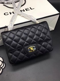 CC original grained calfskin mini flap bag A69900 black