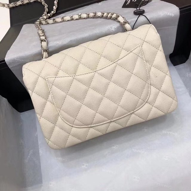 CC original grained calfskin mini flap bag A69900 white