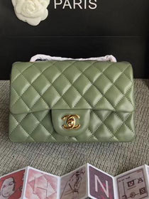 CC original lambskin mini flap bag A69900 olive