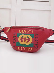 2018 GG original calfskin print small belt bag 527792 red