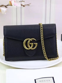 2018 GG marmont original calfskin chain shoulder bag 401232 black