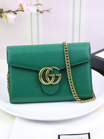 2018 GG marmont original calfskin chain shoulder bag 401232 green