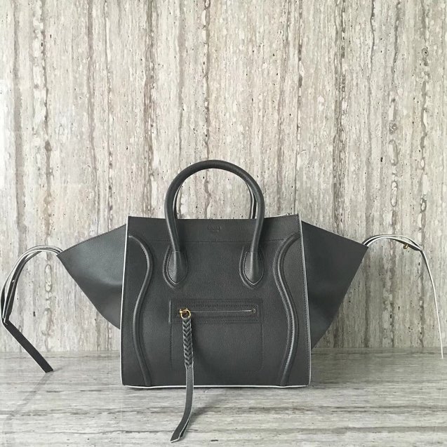 Celine original calfskin luggage phantom bag 9901-2 dark gray