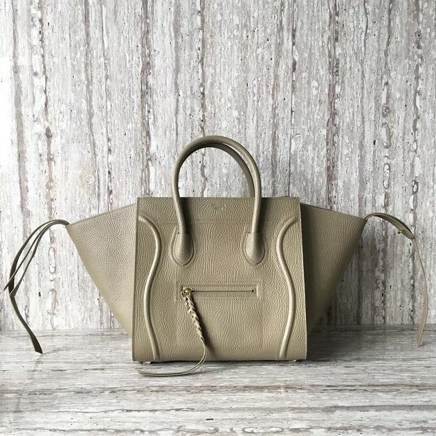 Celine original calfskin luggage phantom bag 9901-2 khaki