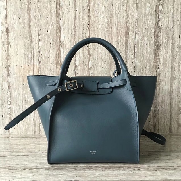 2018 celine original calfskin small big bag 55426 Steel blue