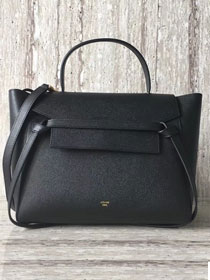 Celine original grained calfskin mini belt bag 189103 black