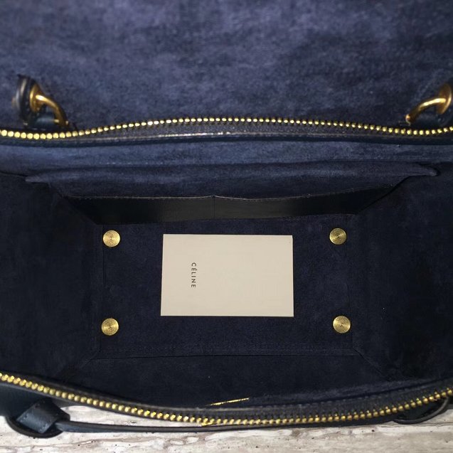 Celine original grained calfskin mini belt bag 189103 steel blue