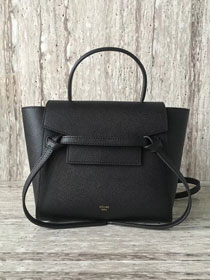 Celine original grained calfskin nano belt bag 189003 black