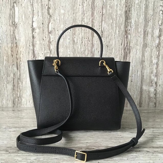 Celine original grained calfskin nano belt bag 189003 black