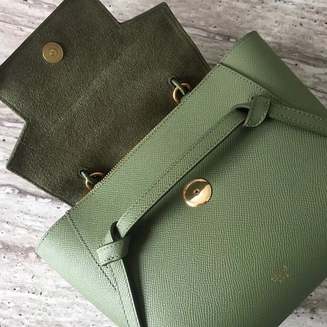 Celine original grained calfskin nano belt bag 189003 green