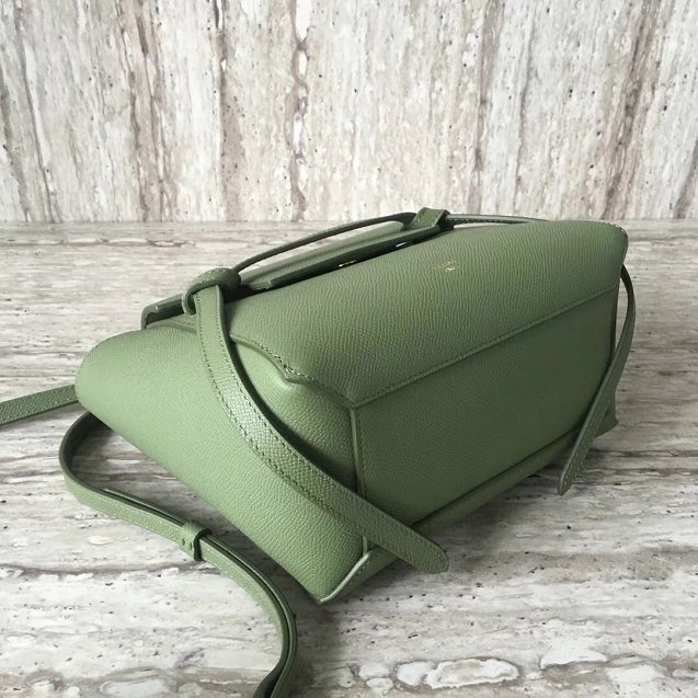 Celine original grained calfskin nano belt bag 189003 green