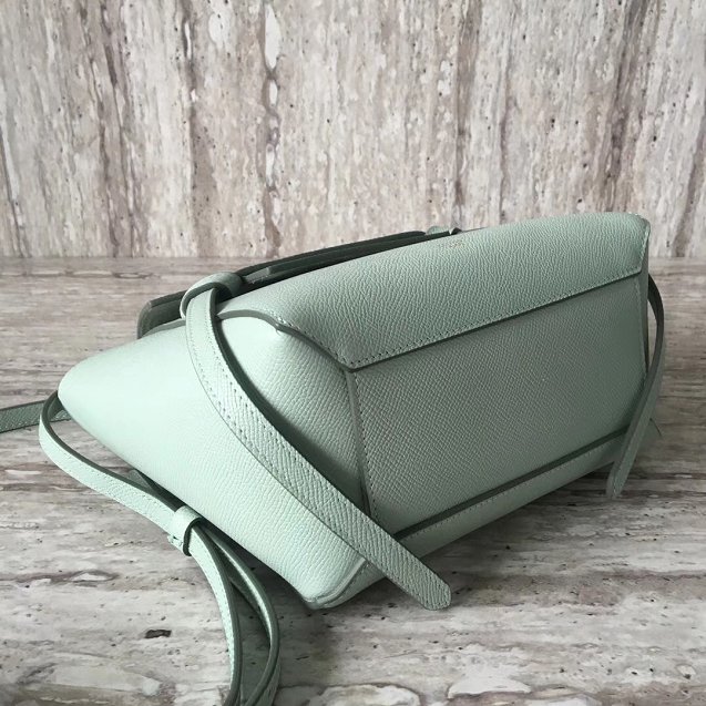 Celine original grained calfskin nano belt bag 189003 light green