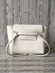 Celine original grained calfskin nano belt bag 189003 white