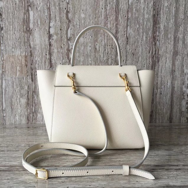 Celine original grained calfskin nano belt bag 189003 white