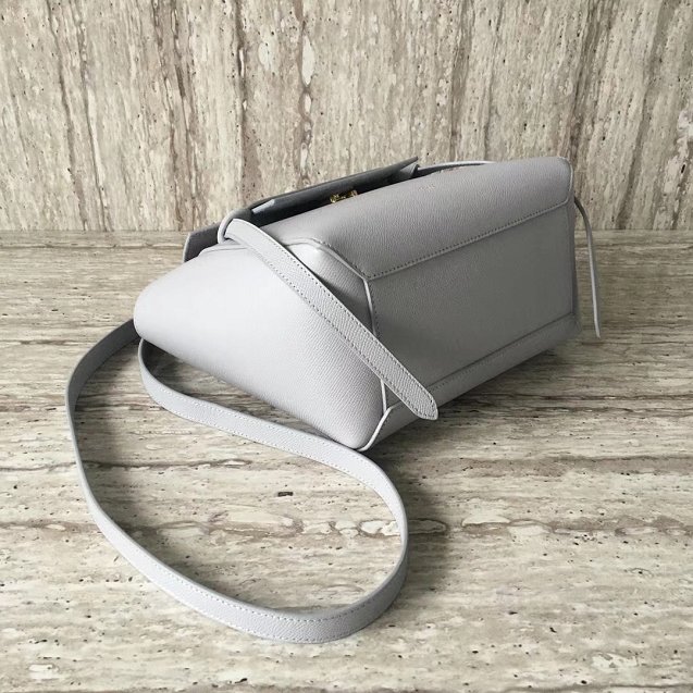 Celine original grained calfskin micro belt bag 189153 light grey