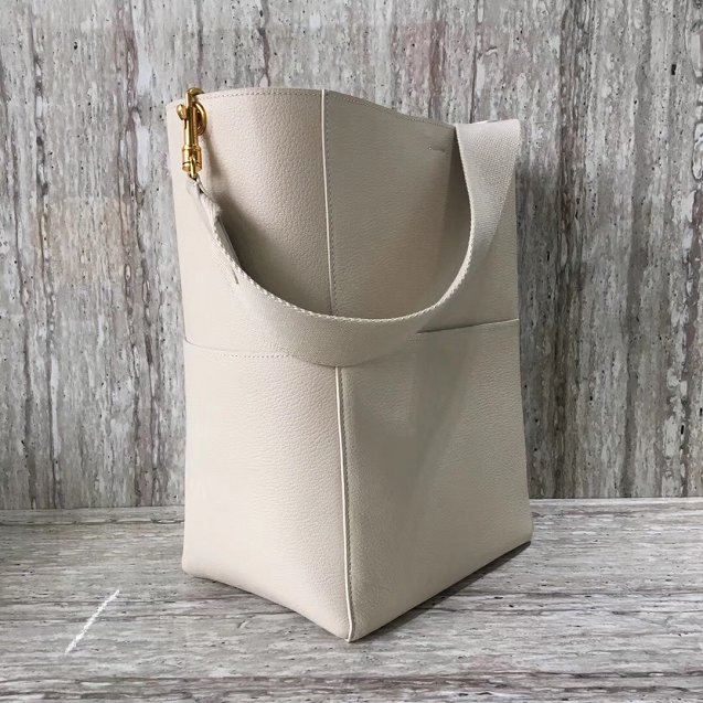 2018 celine original grained calfskin sangle medium bucket bag 77427 beige