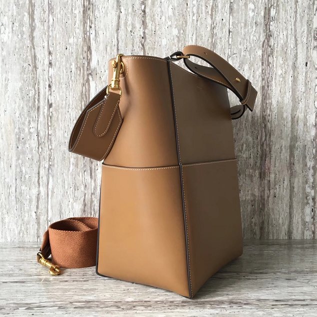 2018 celine original bare calfskin sangle medium bucket bag 77427 coffee