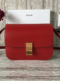 Celine original box calfskin large classic bag 11045 crimson 