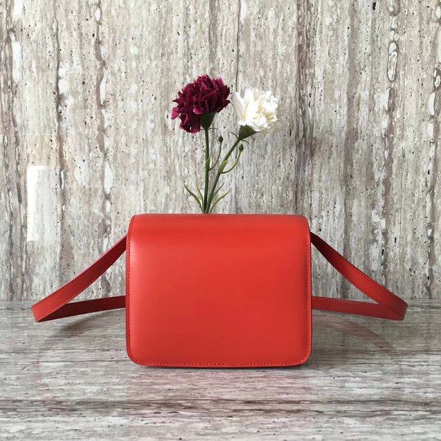 Celine original box calfskin small classic bag 11041 red