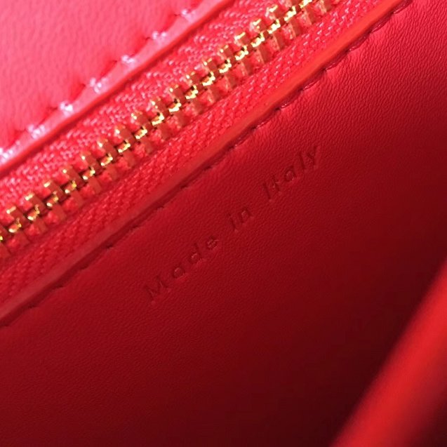 Celine original box calfskin small classic bag 11041 red