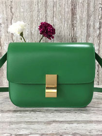 Celine original liege calfskin large classic box bag 11045-1 grass green