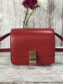 Celine original liege calfskin small classic bag 11041-1 crimson 