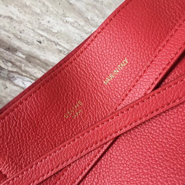 celine original calfskin cabas phantom bag 2208 red