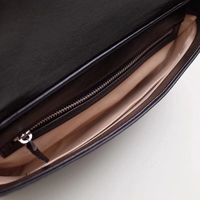 2019 GG original python leather medium double shoulder bag 524822 black